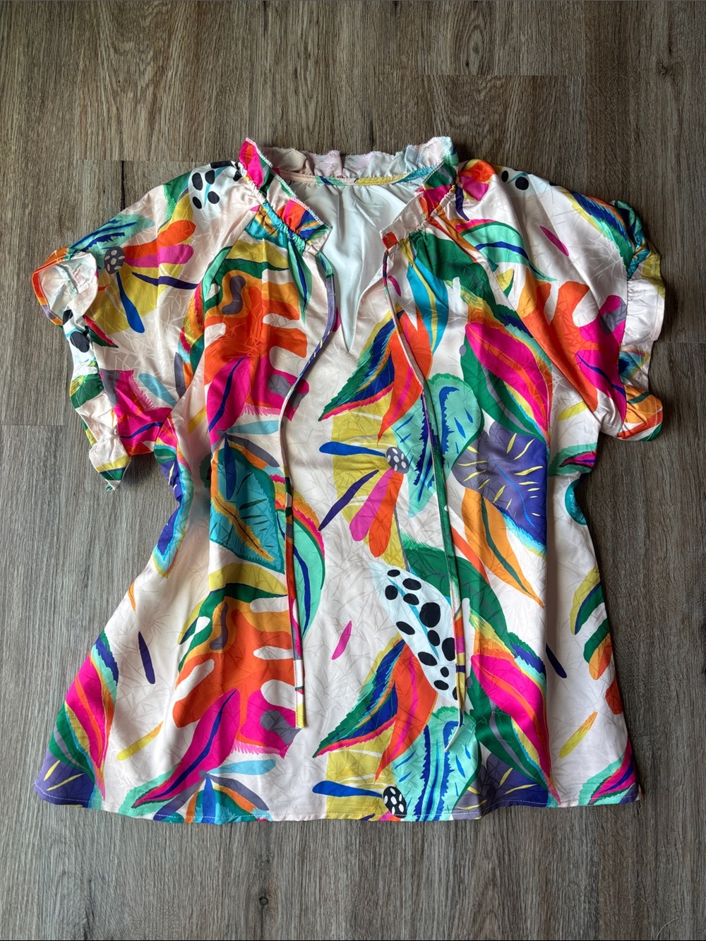 💛2 for $15! Bright Multicolor Floral-Print Top